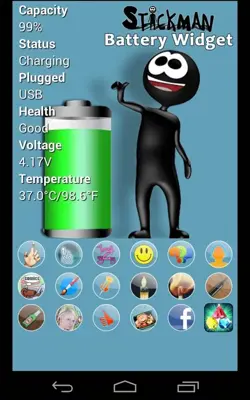 Stickman Battery Widget android App screenshot 8